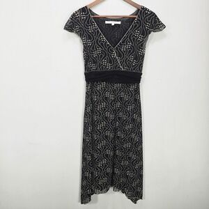 VTG Studio M Y2K Midi Dress S Mesh Overlay Babydoll Whimsigoth Dark Fairy Grunge